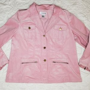 Bloomingdale's Soft Pink Fine Wale Corduroy Jacket